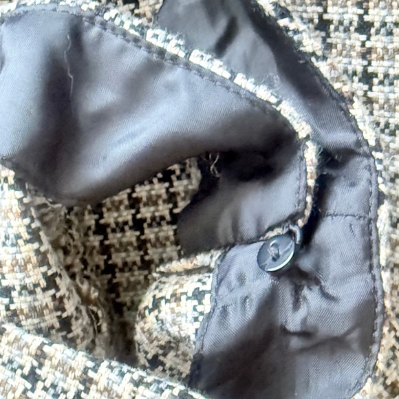 Zara Houndstooth Side Button Midi Skirt Brown Black Plaid Womens Medium - Picture 9 of 11